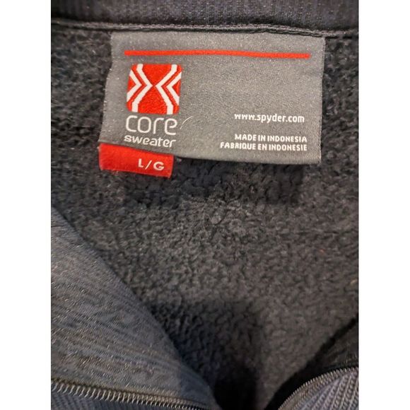 Spyder Black‎ Core Waffle Heavy Men’s Zip Fleece Lined Sweater Jacket Size Large - Picture 3 of 3